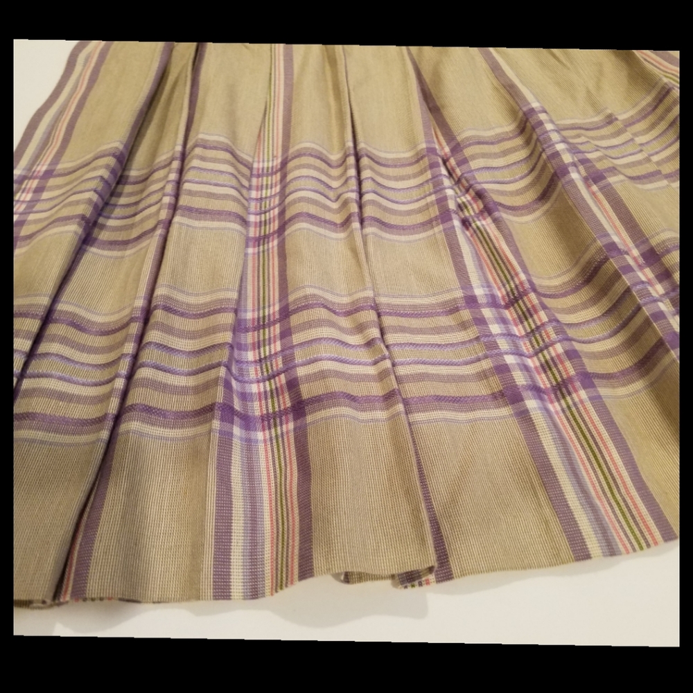 Pendleton Beige+Lavender Pleated Skirt - Picture 6 of 9
